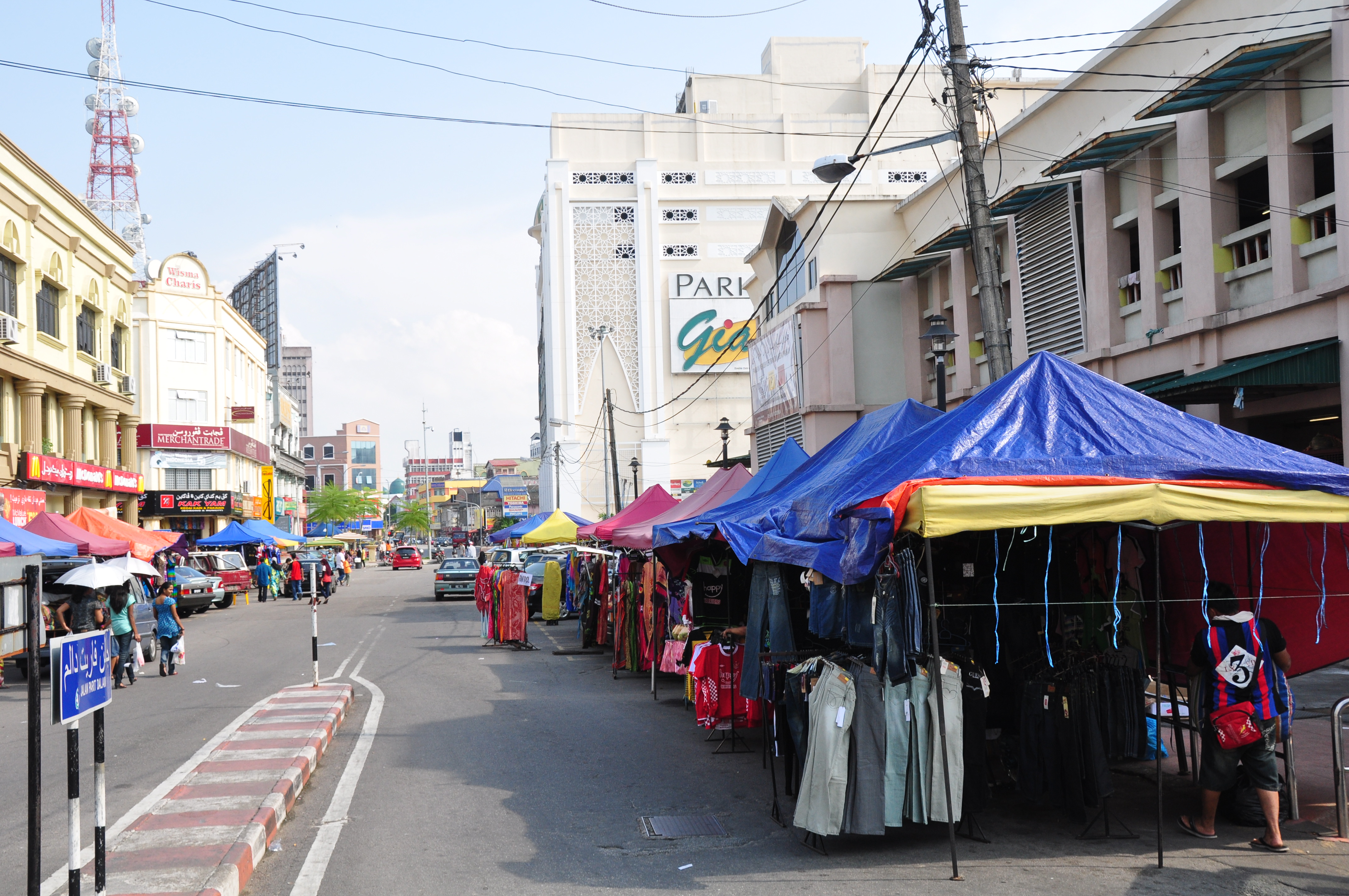 Pemandangan Kota Bharu yang mengenal pasti kawasan perkhidmatan Kelantan